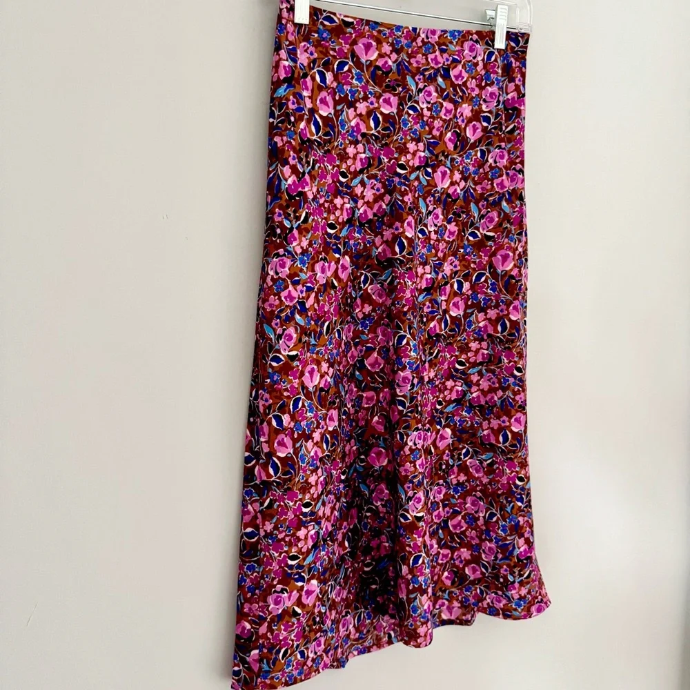 J.Crew Slip Skirt in Warm Chicory Pressed Dahlia NWT